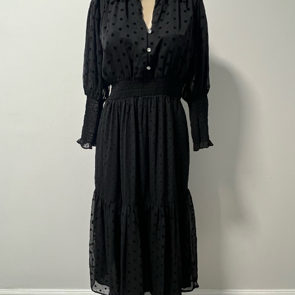 Zara Black Bishop Sleeve Cocktail Dress